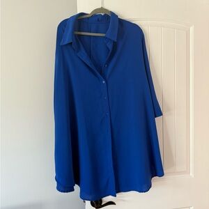 Elegant Blue Women's Tunic Top